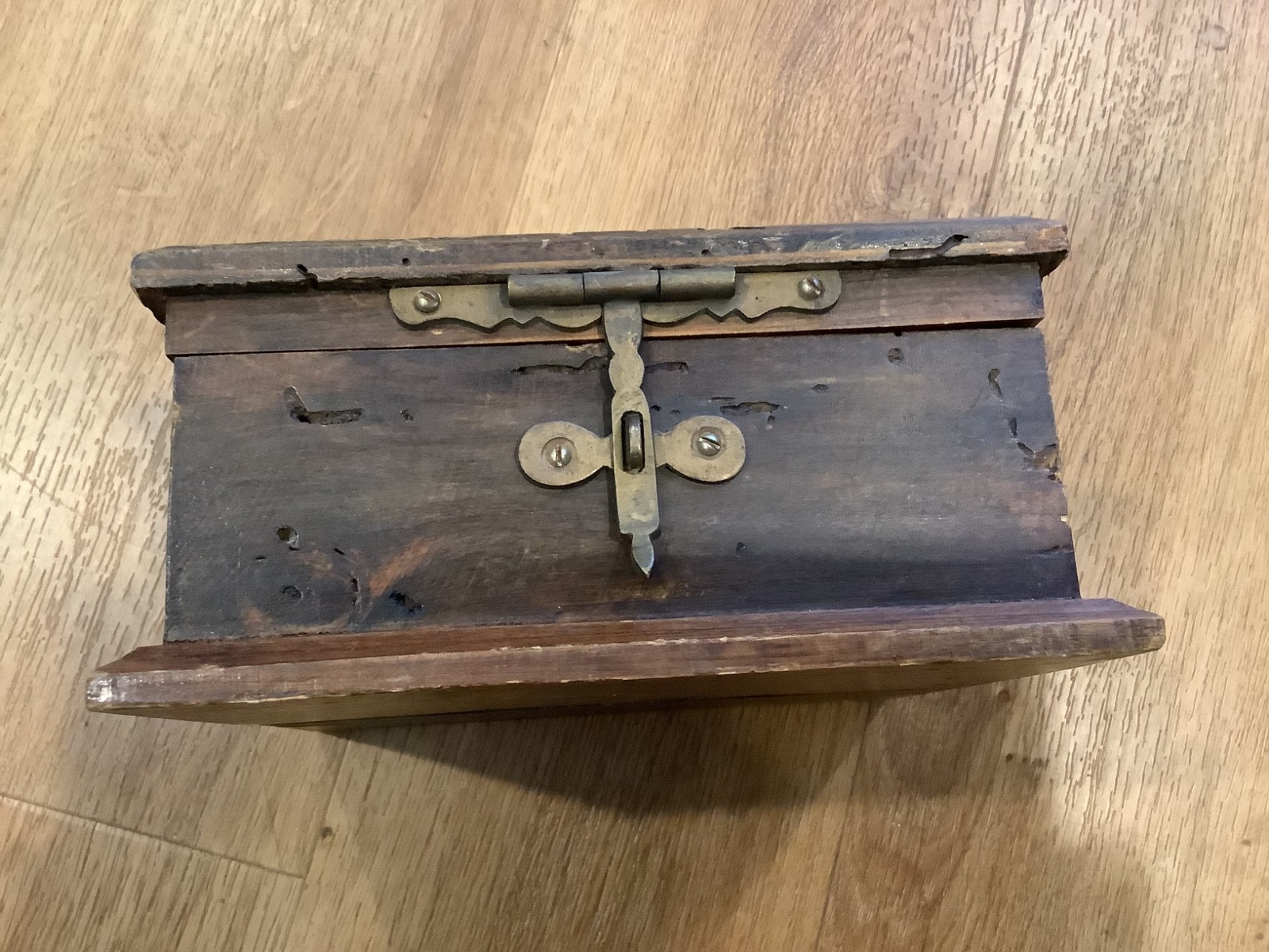 Antique Copper Brass Medicine Inhaler, Wooden Case