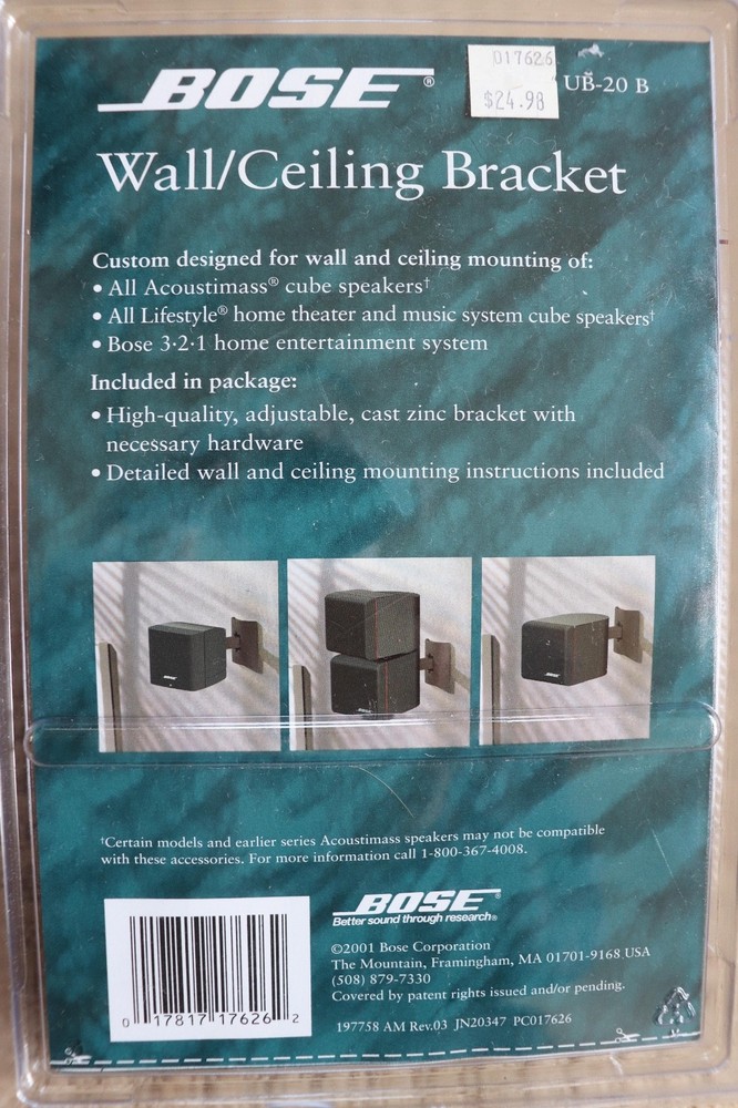 NEW GENUINE BOSE UB-20 B WALL CEILING SPEAKER MOUNTING BRACKET