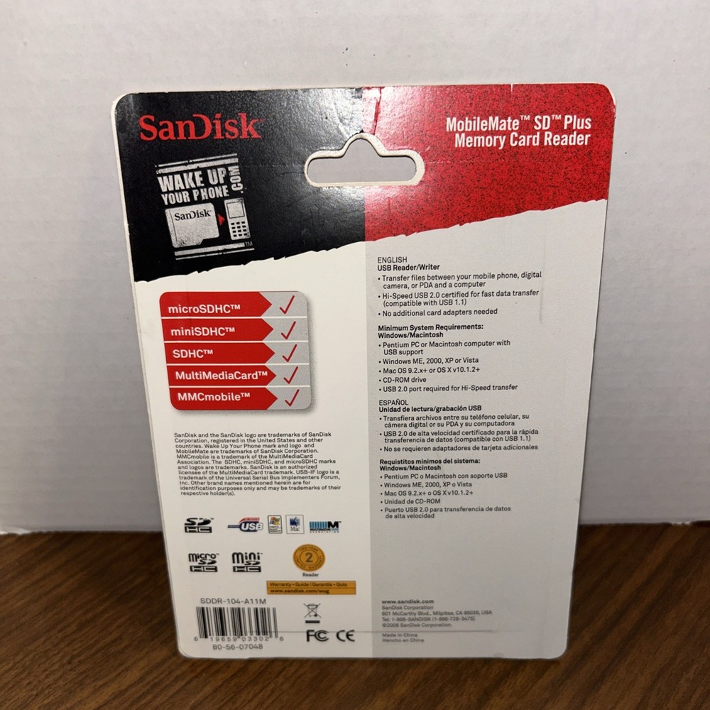 SanDisk MobileMate SD Plus Memory Card Reader (SDDR-104-A11M)