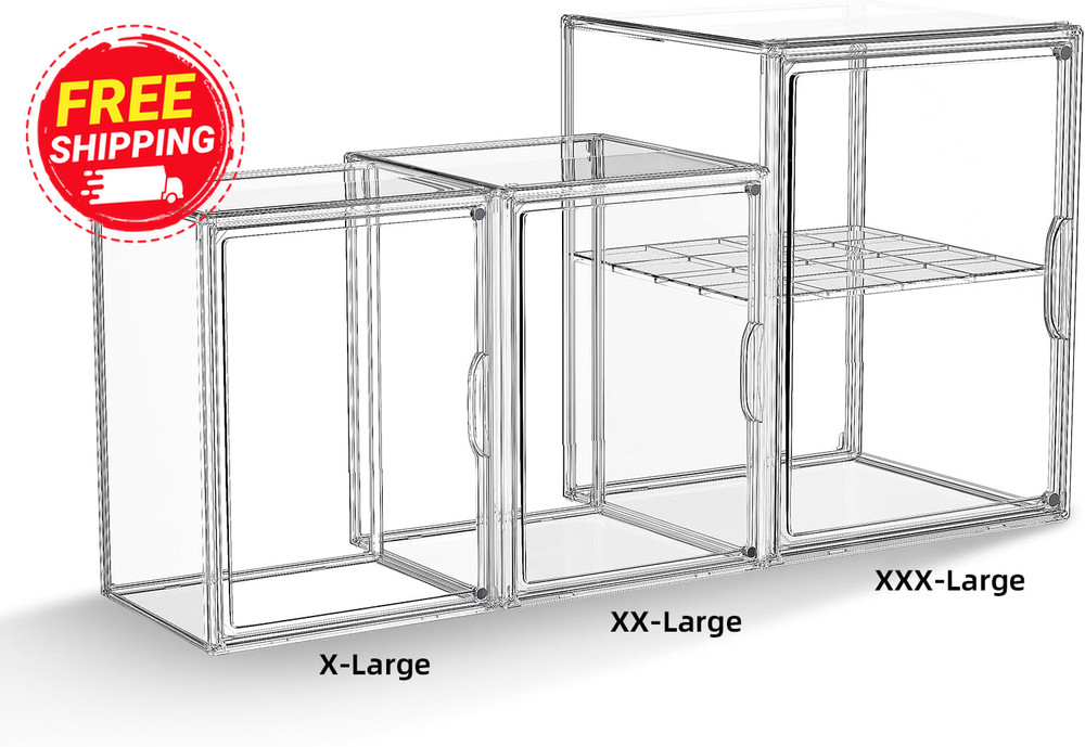 Super Large Clear Acrylic Display Case with Divider - 1 Pack