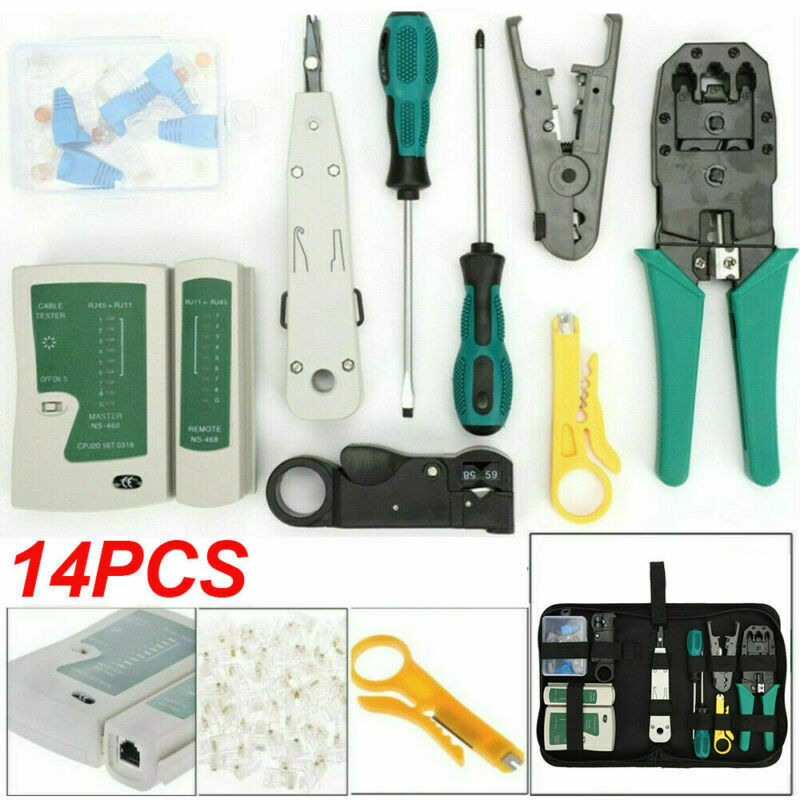 14Pcs network Ethernet tool crimping crimper for cable tester
