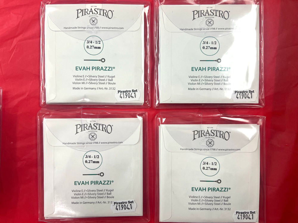 4  x 100% Authentic Pirastro Evah Pirazzi  3/4-1/2 Violin String Set Medium