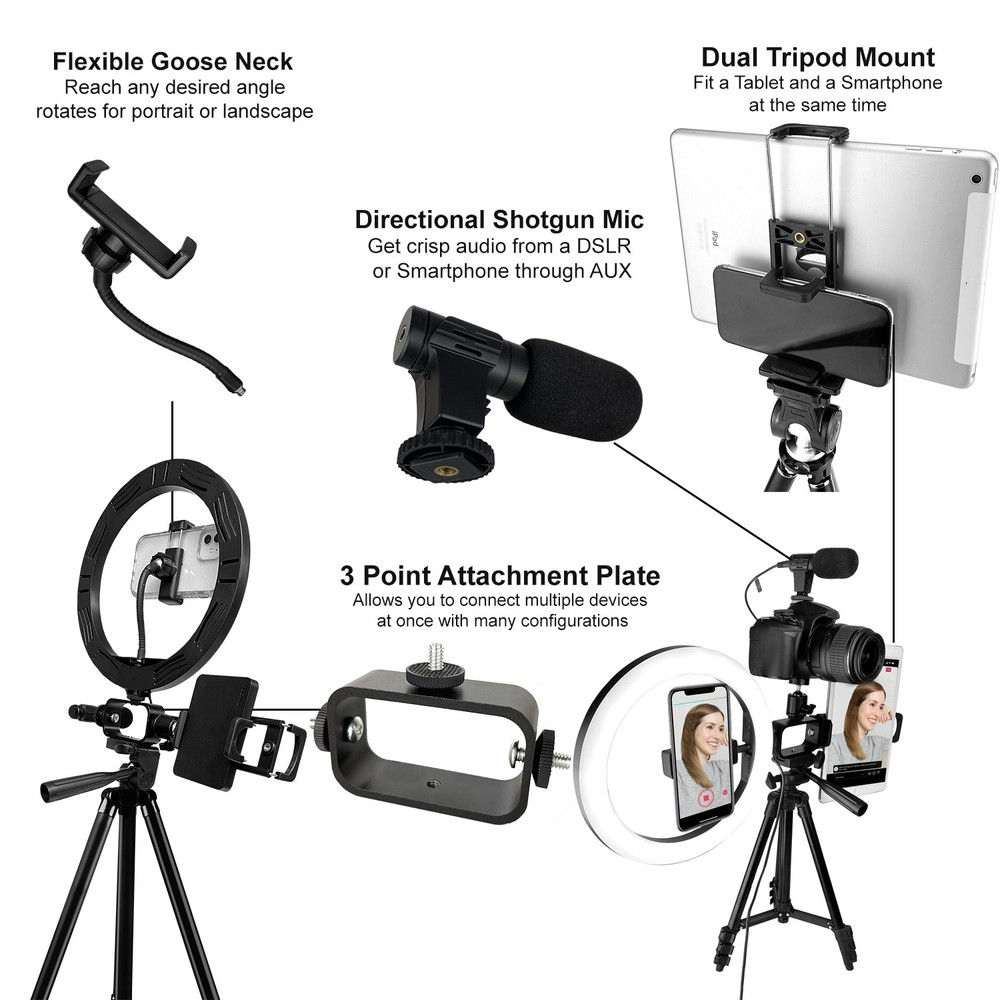 9-Piece Vlogging Kit for iPhone Cameras–YouTube, TikTok & Content Creator Bundle