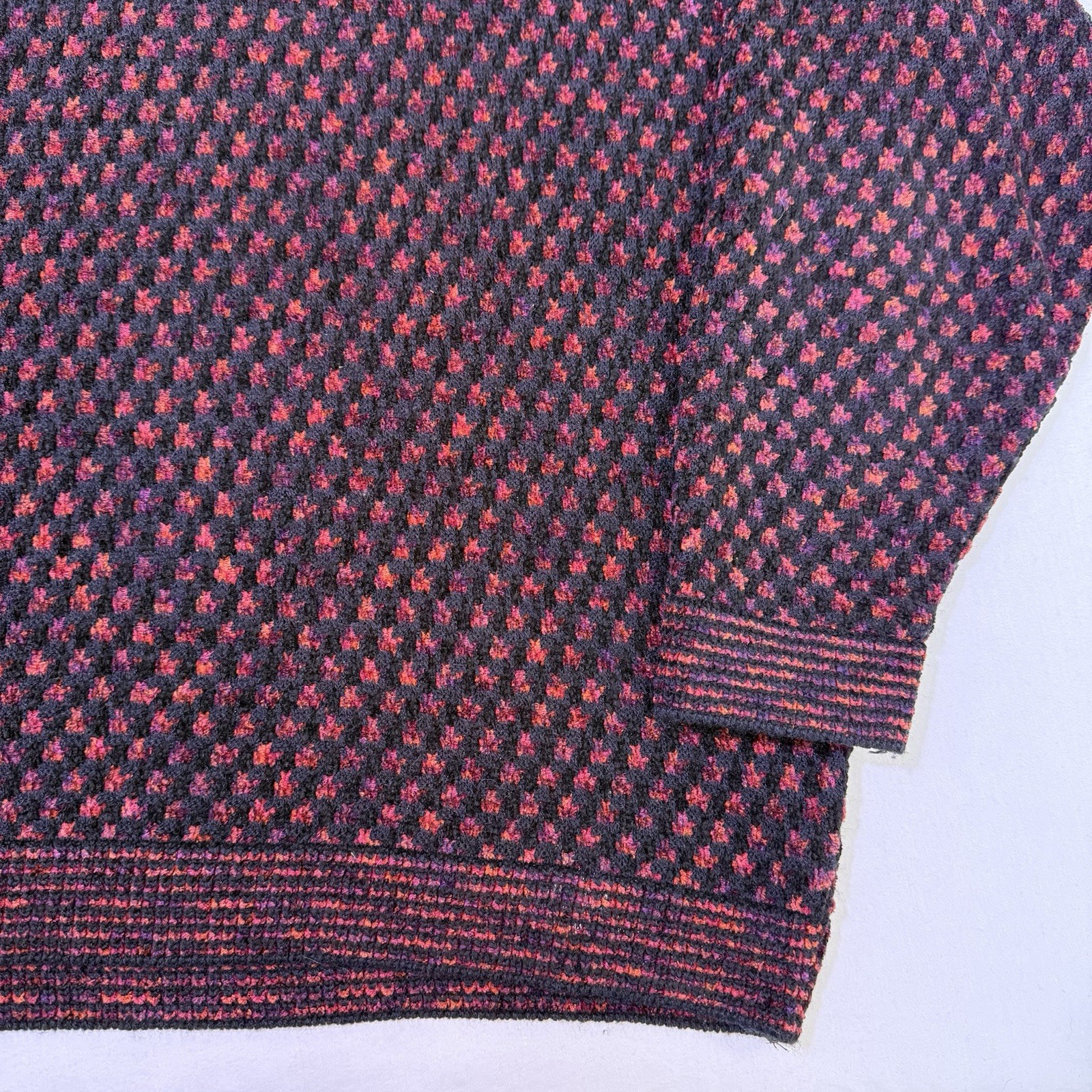 Tundra Sweater Mens M 3D Knit Coogi Style Geometric Grandpacore Cabincore Cosby