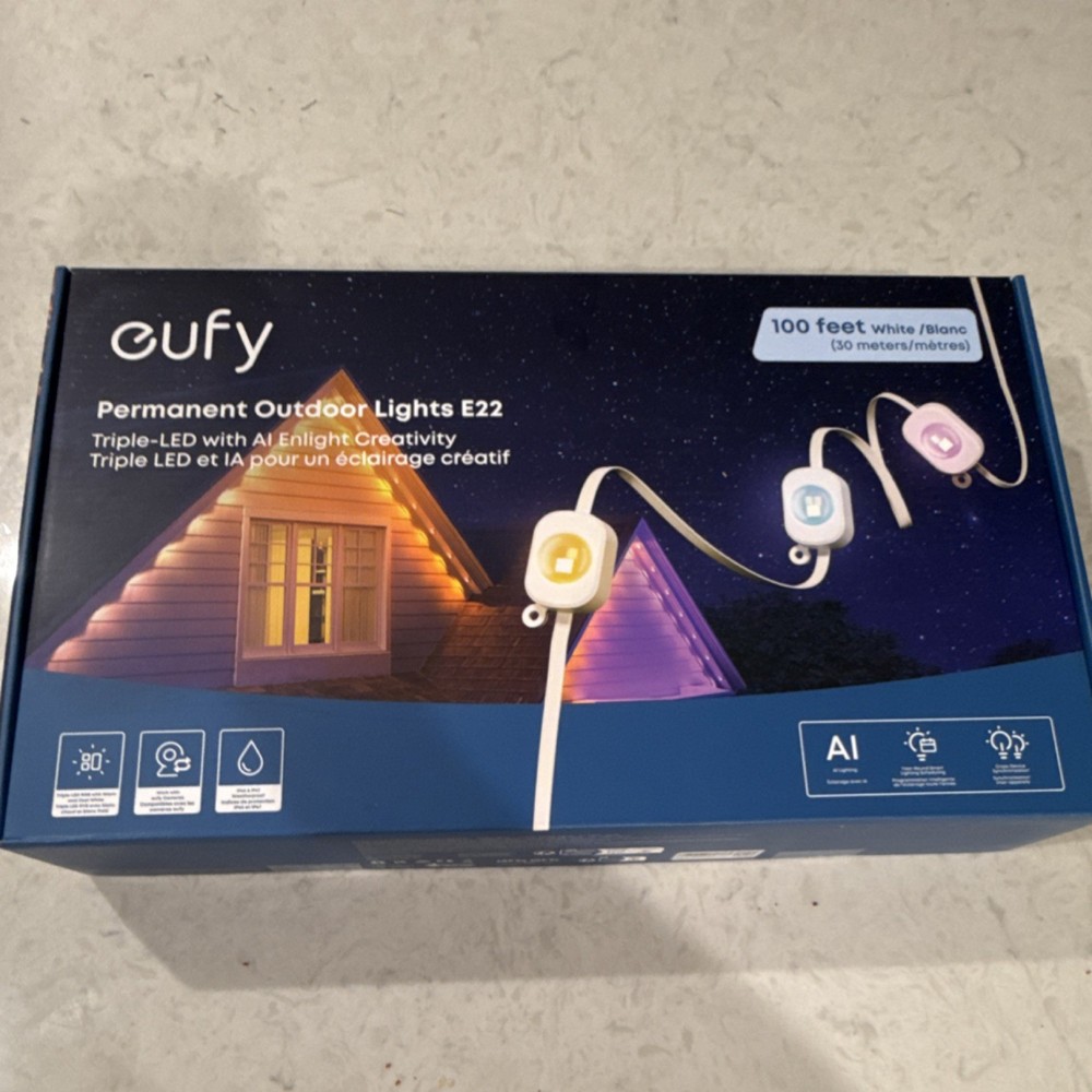 eufy E22 100 ft Outdoor String Light Triple-LED, App Control, Waterproof, Multi…