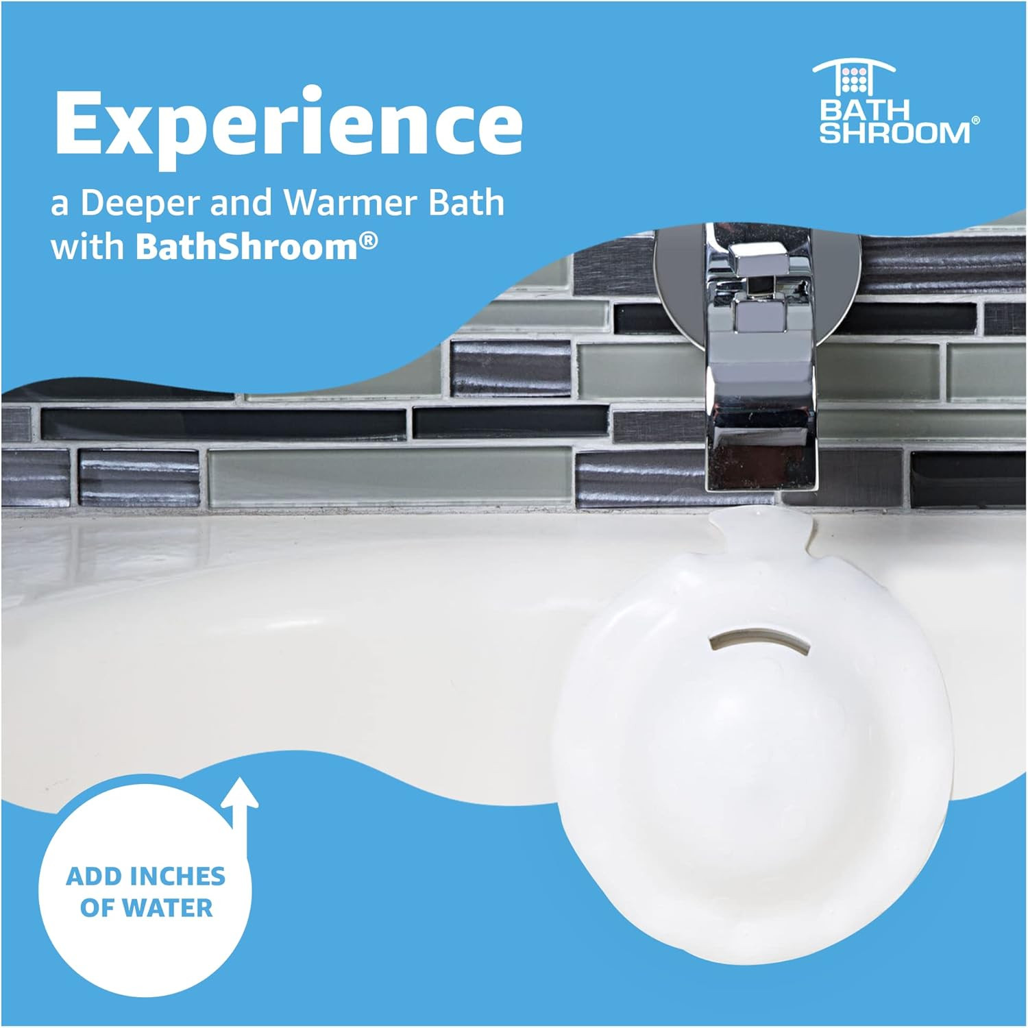 BTHSH620 Overflow Drain Cover for Fuller and Warmer Baths, White