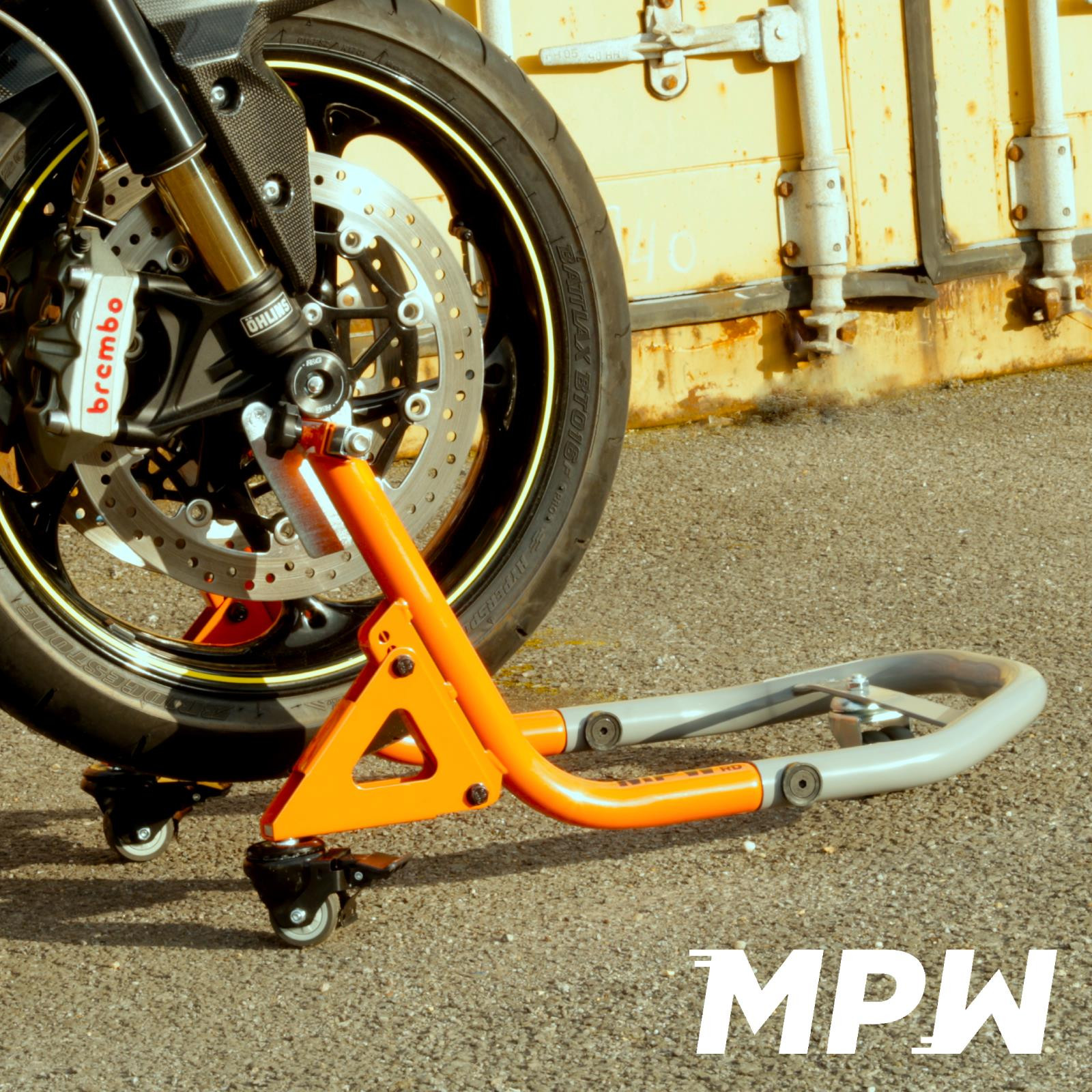 MPW Race Dept Motorcycle Mobile Dolly Front Paddock Stand K Type