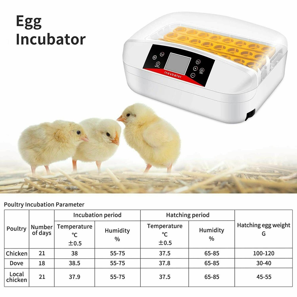 32 Egg Incubator Breeder Digital Egg Incubator Automatic Egg Turning Temperature