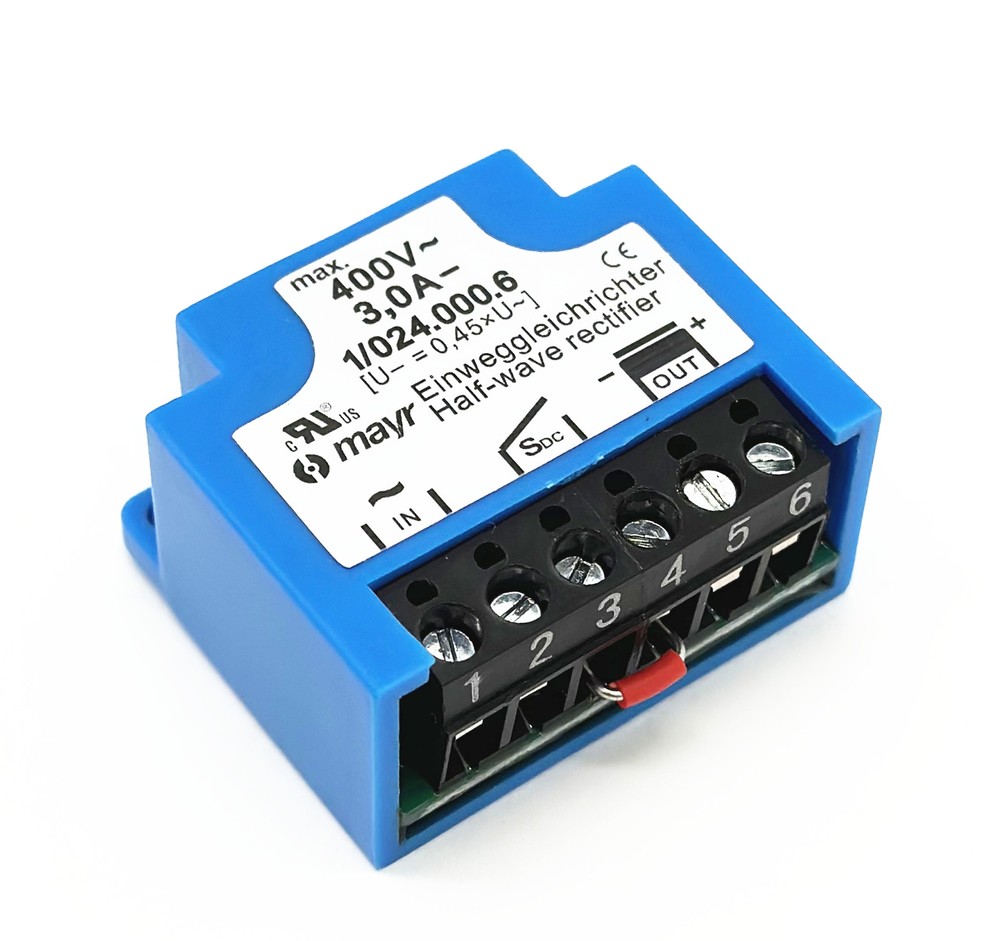 Mayr 1/024.000.6 400V 3,0A Half wave Rectifier Einweggleichrichter module