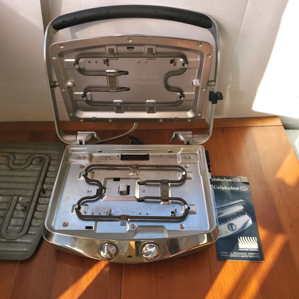 Calphalon HE600CG Adjustable Height Electric Grill Griddle Scratch-Free Surface