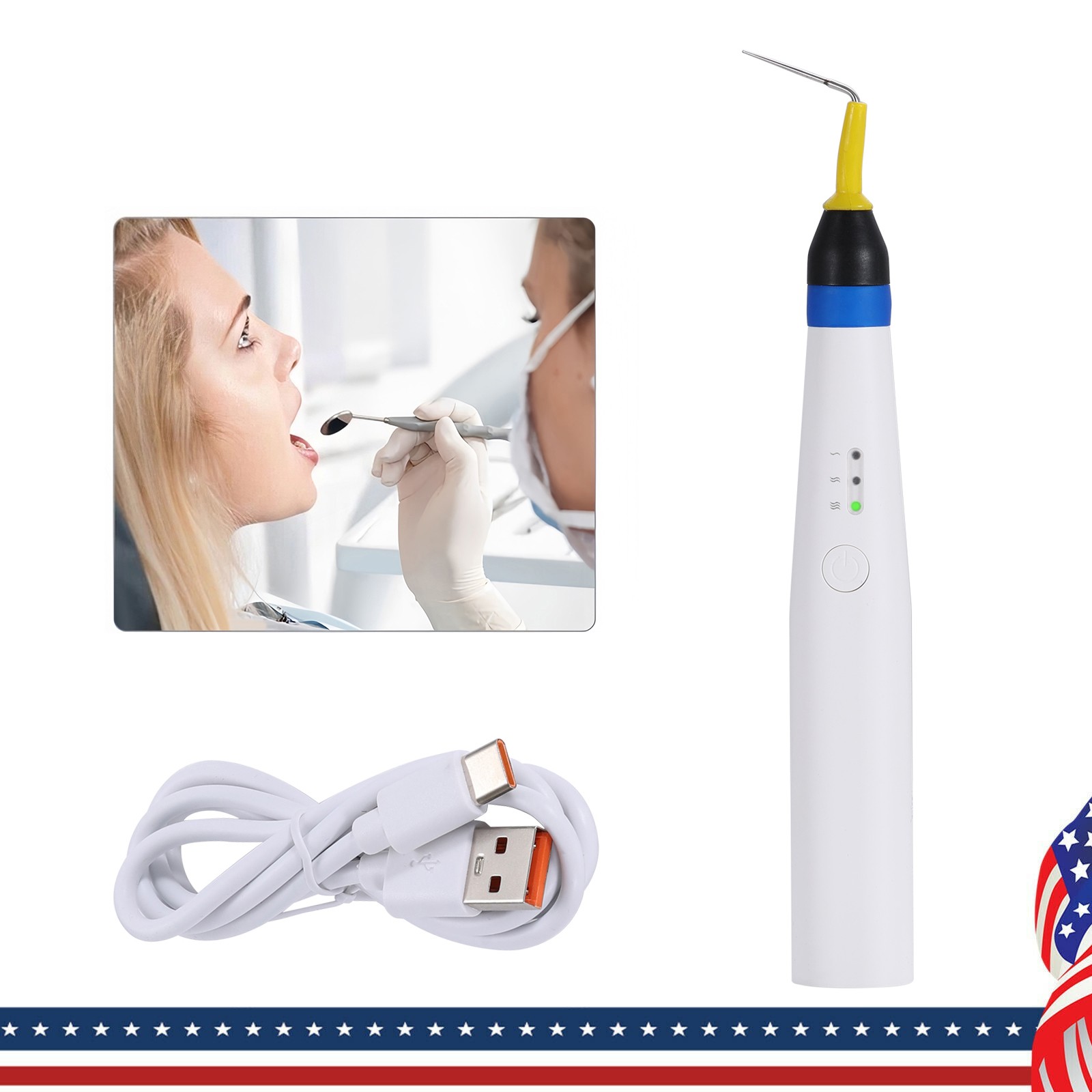 USA Dental Gutta Percha Obturation System Endo Heated Pen Cordless with 2Pc Tips