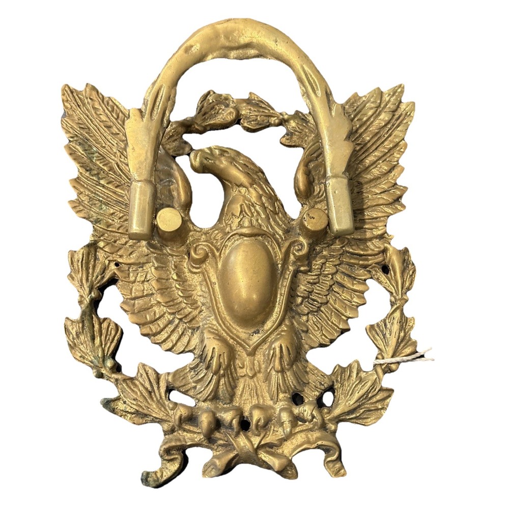 Large Heavy Solid Brass American Eagle Door Knocker 3+ lbs 8 1/2" x 9" + Screws