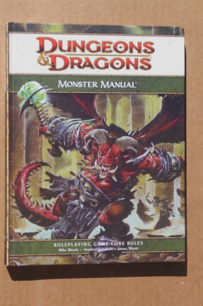 Monster Manual core book for D&D Dungeons & Dragons 4th hard back USED