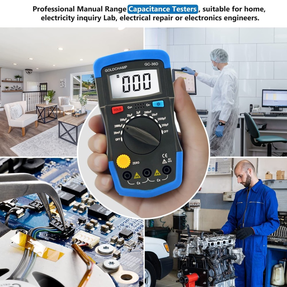 Capacitor Tester Multimeter Capacitance Meter 200pF-20mF Meter Capa... Fast Ship