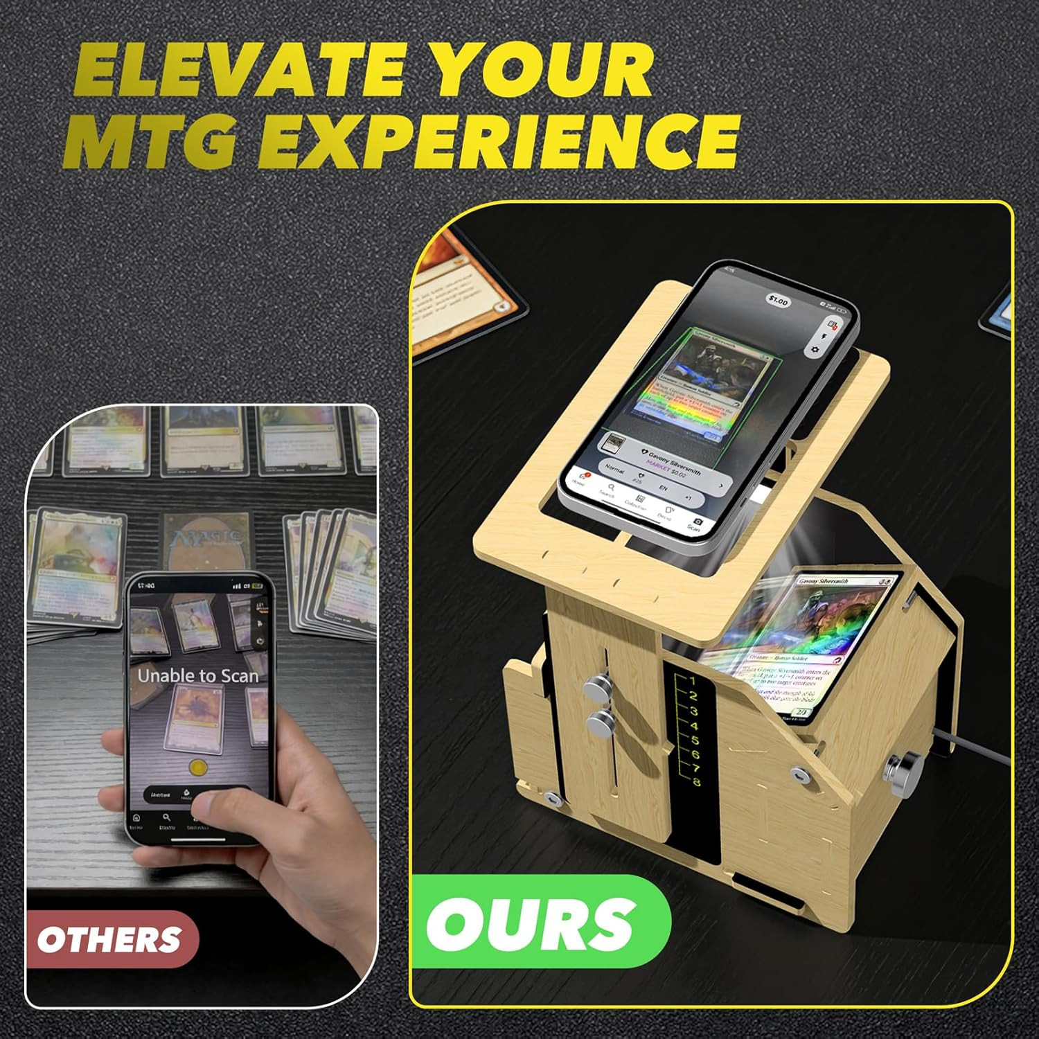 Card Scanner Stand for Trading Cards – MTG & TCG Card Scanner Stand with Light,