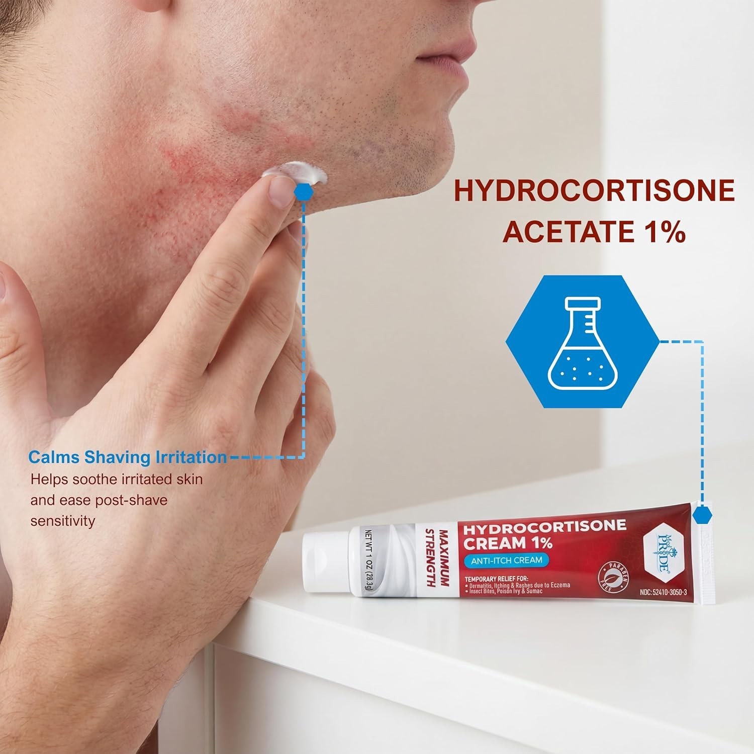 MED PRIDE Hydrocortisone Cream 1% 1oz Anti-Itch Skin Eczema Rash Relief 2-16ct