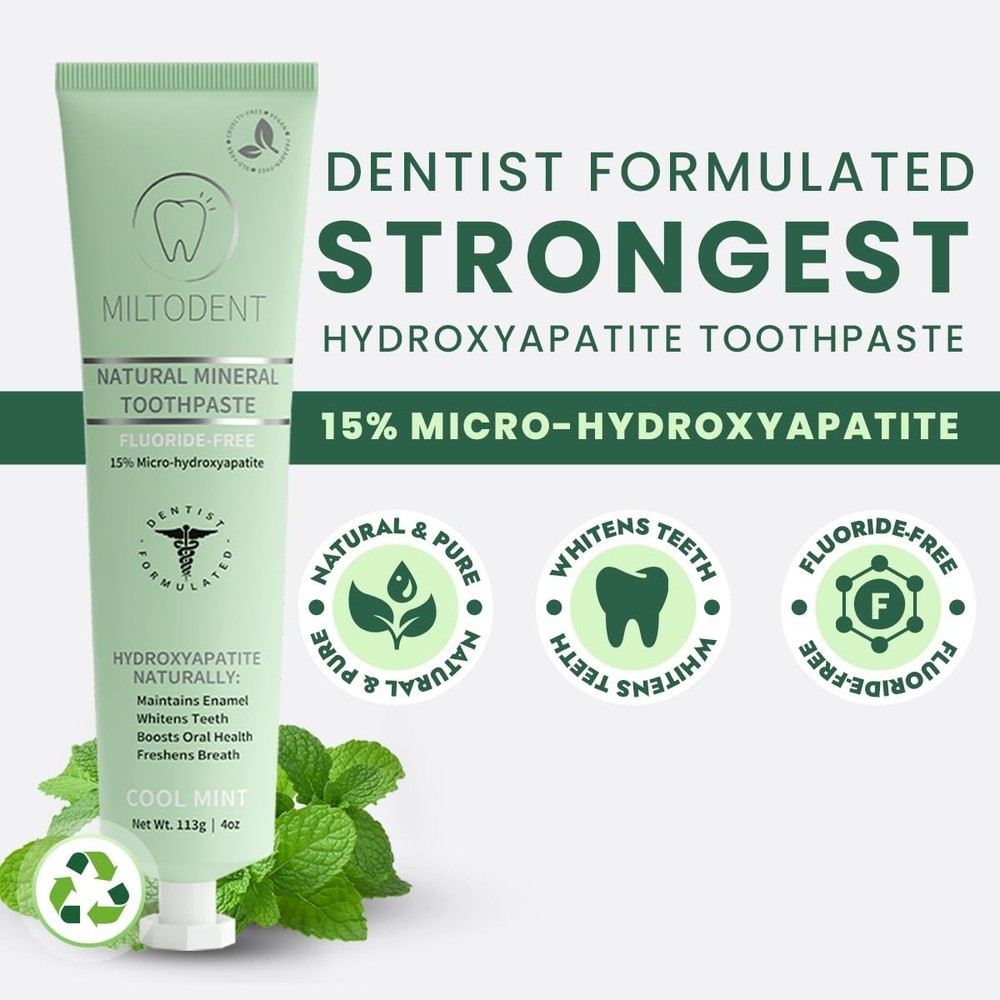 Hydroxyapatite Toothpaste – 15% Micro-Hydroxyapatite Premium Toothpaste Fluor...