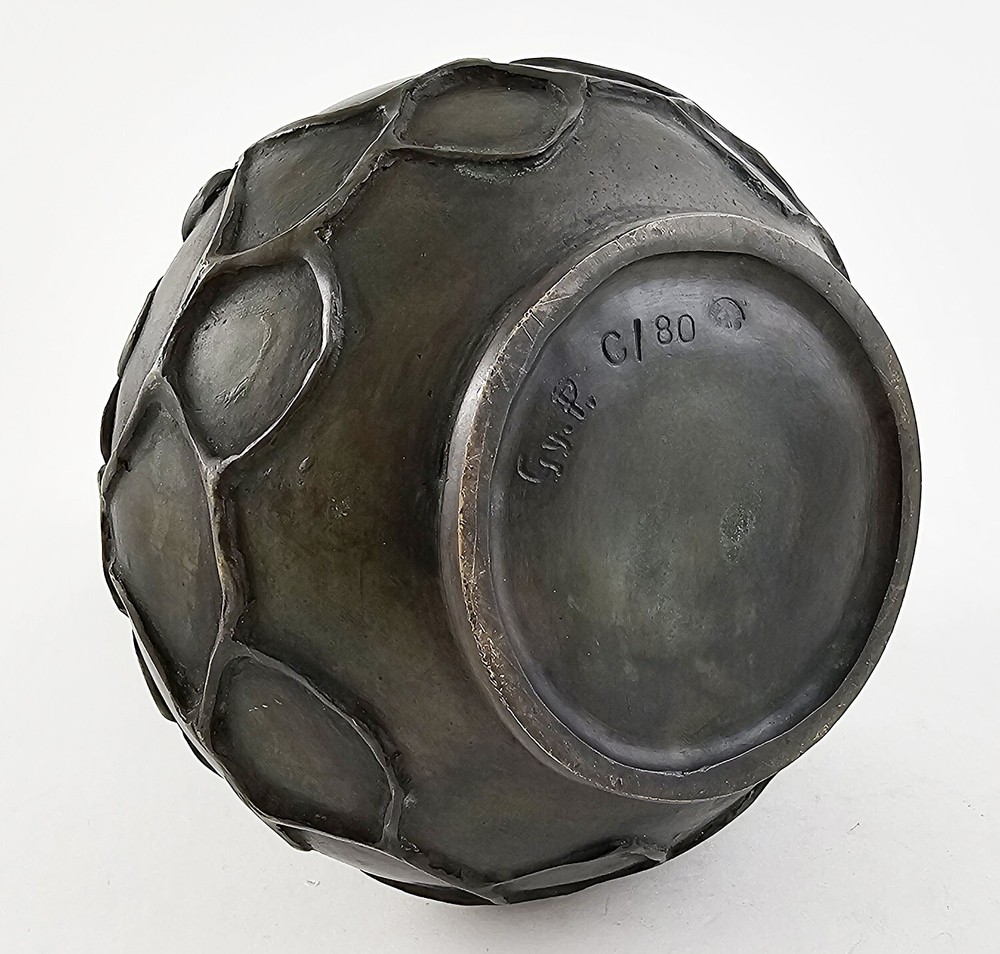 Solid Bronze Art Nouveau Vase - Signed