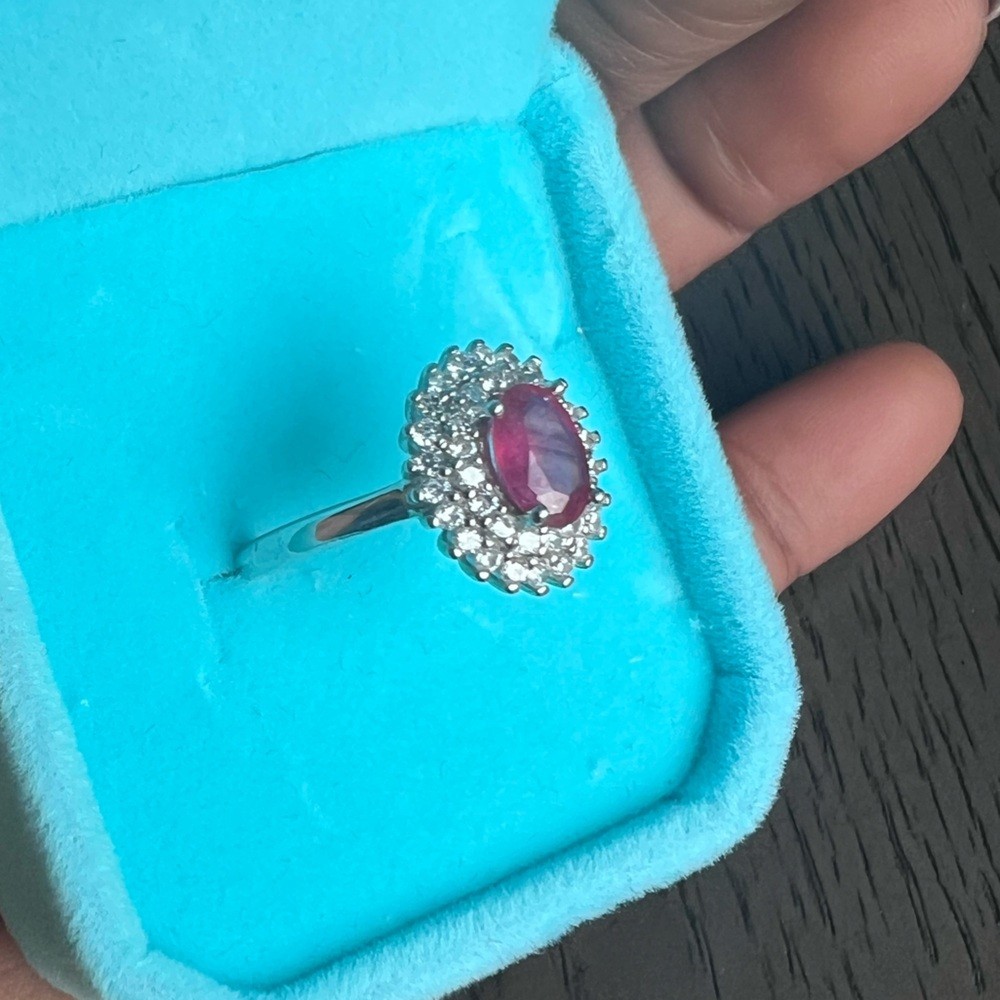 S925 adjustable ruby ring