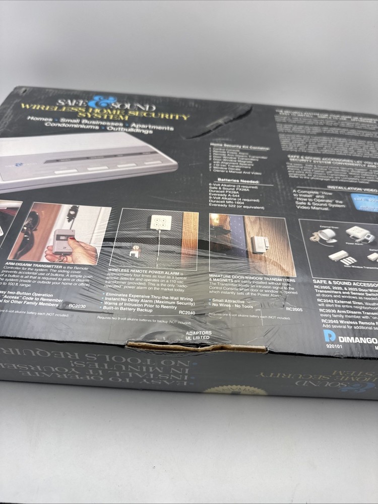 NEW Dimango RC2010 Safe & Sound Wireless Home Security System Sealed + RC2010