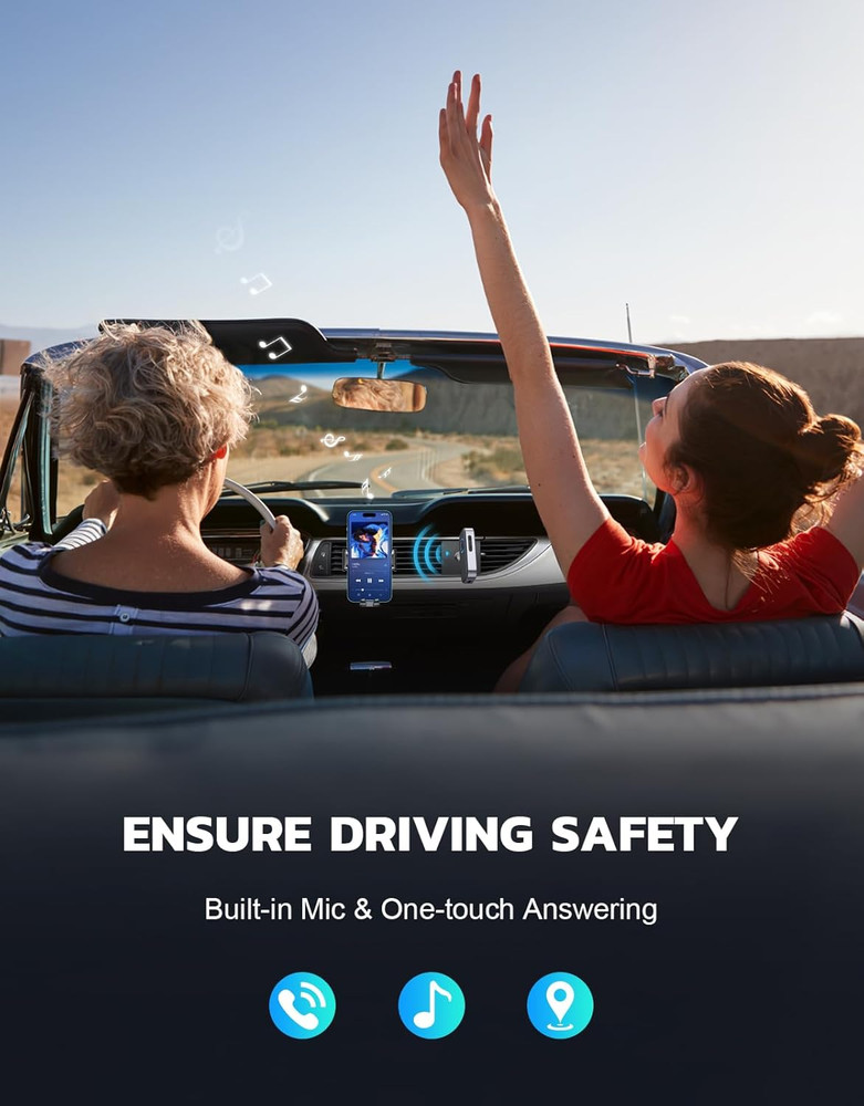 Bluetooth Receiver for Car, Noise Cancelling 3.5Mm AUX Bluetooth Car Adapter, Wi