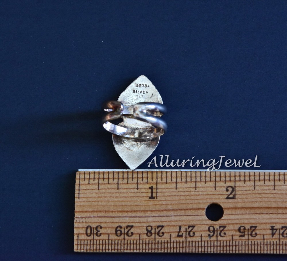 Double 2 hearts LOVE Statement bold chunky ring METS Sterling silver Size 8.5