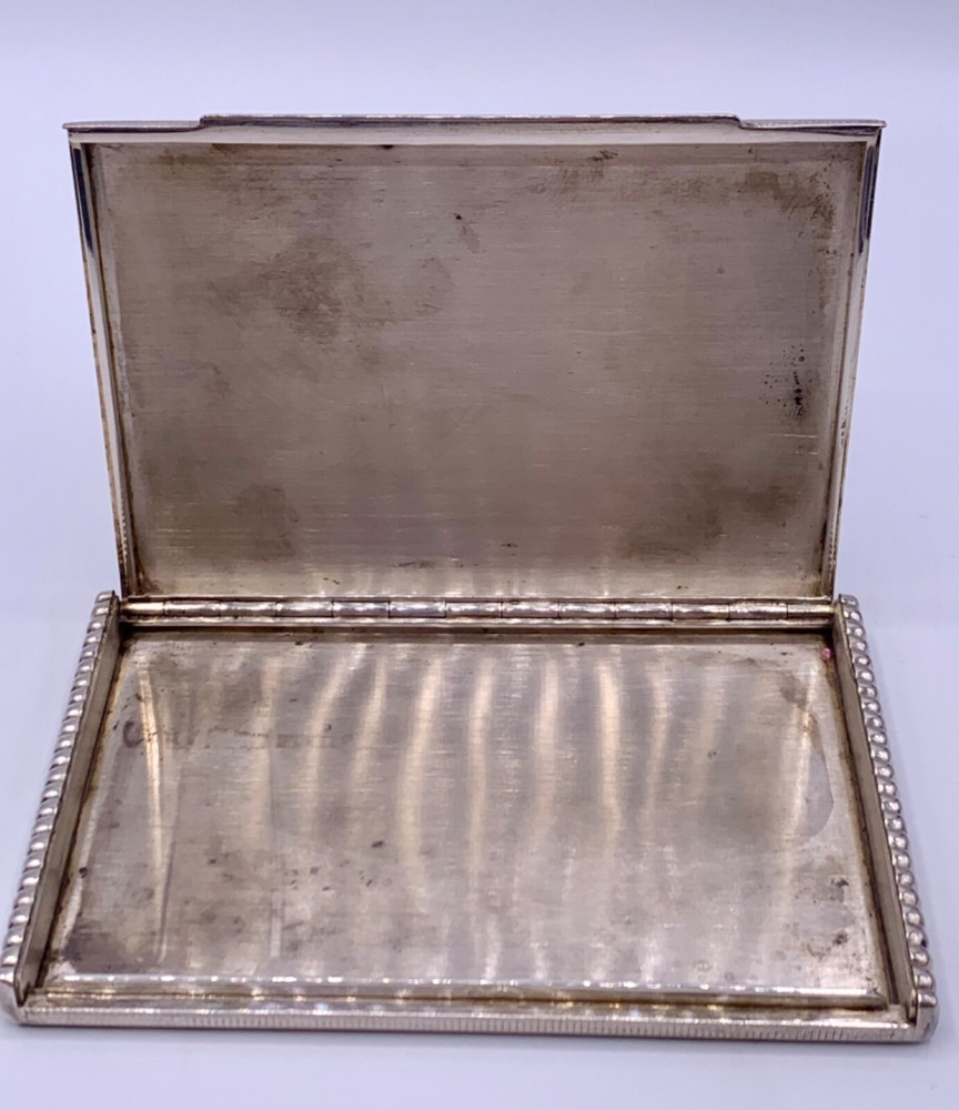 ANTIQUE 121 Gr. STERLING SILVER MASSIVE CIGARETTE CASE