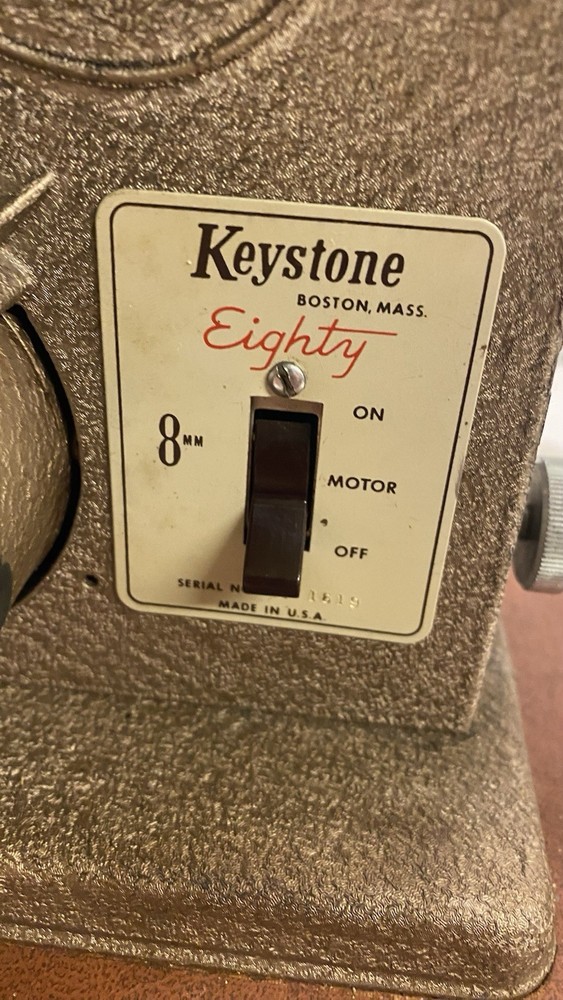 Antique 8mm Keystone Eighty Projector Tested W/Carrying Case