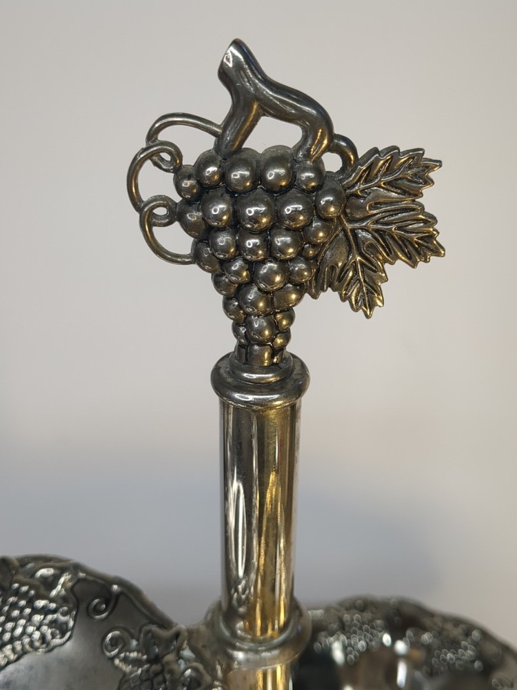 Vintage Godinger Silver Co. 4-tier rotating server with a grape/leaf design.