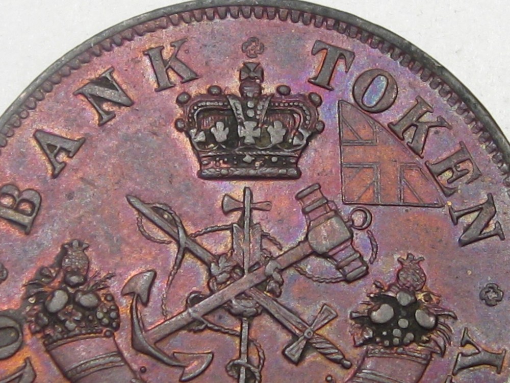 UNC 1854 ½ Penny Token Upper CANADA. #55