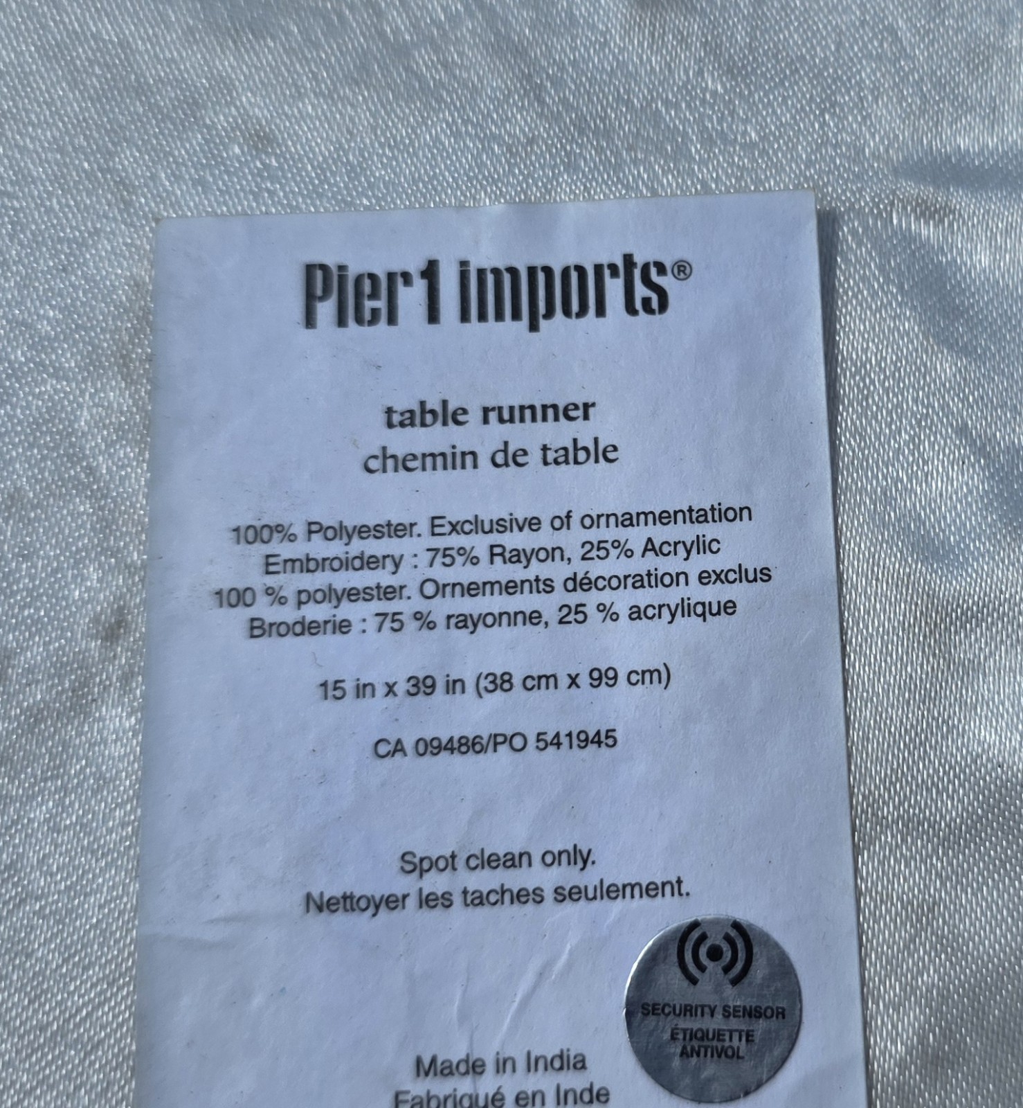 Pier 1 Imports Beaded Table Runner 38x15 Colorful Floral Spring Butterflies