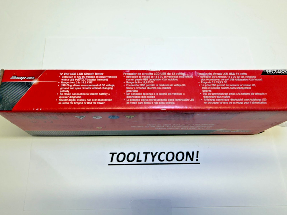 Snap-on Tools NEW 12V Digital Display Circuit Tester with USB Plug EECT402USB