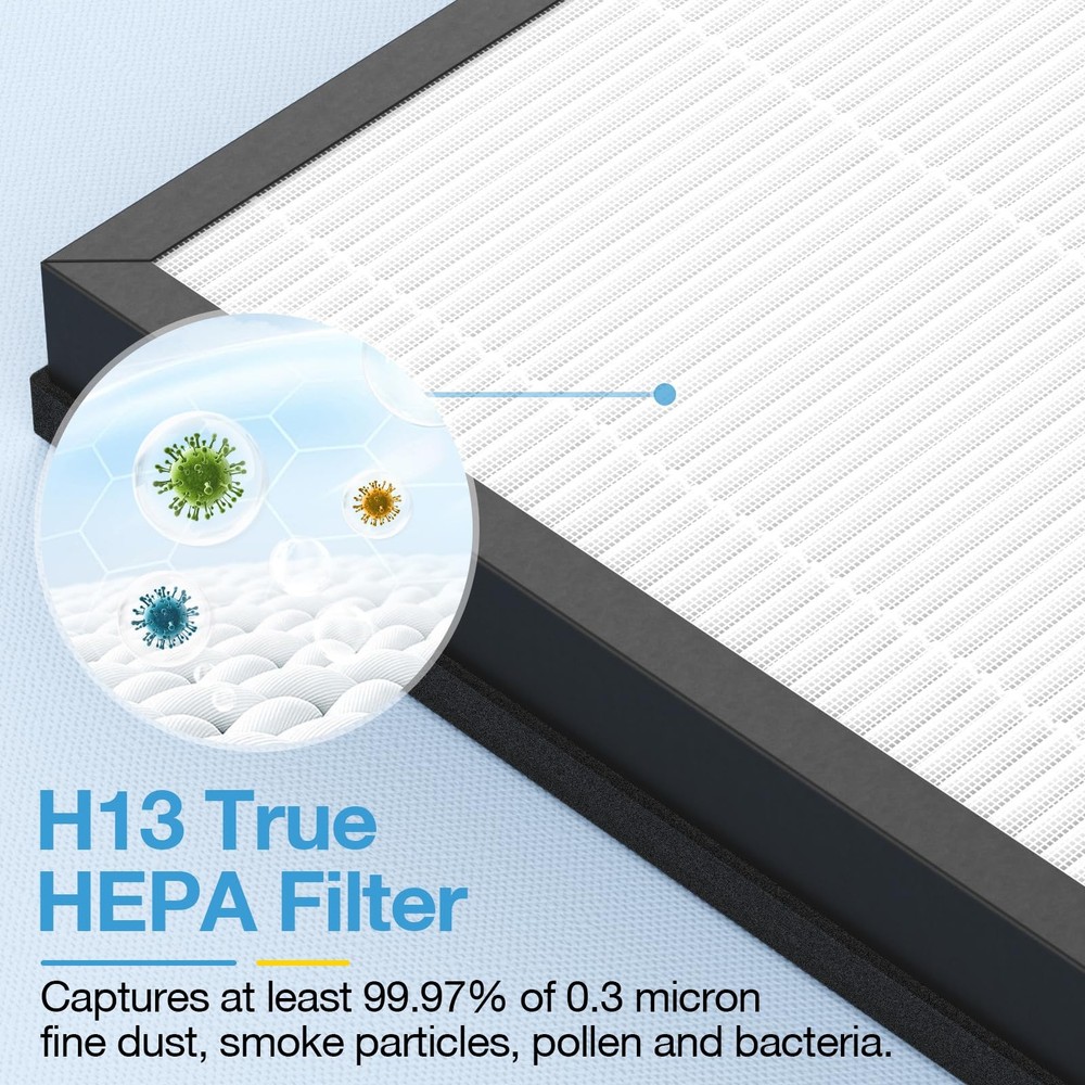HAP603 Replacement Filter 2 Pack Compatible with ECOSELF Air Purifier Large Room