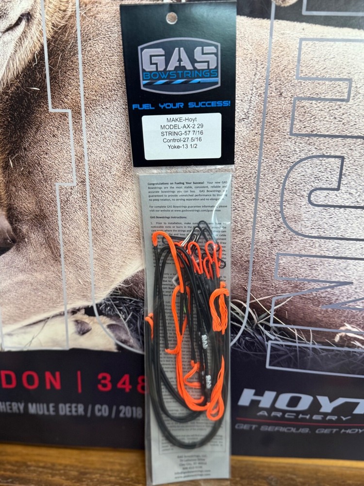 Gas Bowstrings Hoyt AX-2 29 All Flo Orange Strings AX2 29 Bow String Set