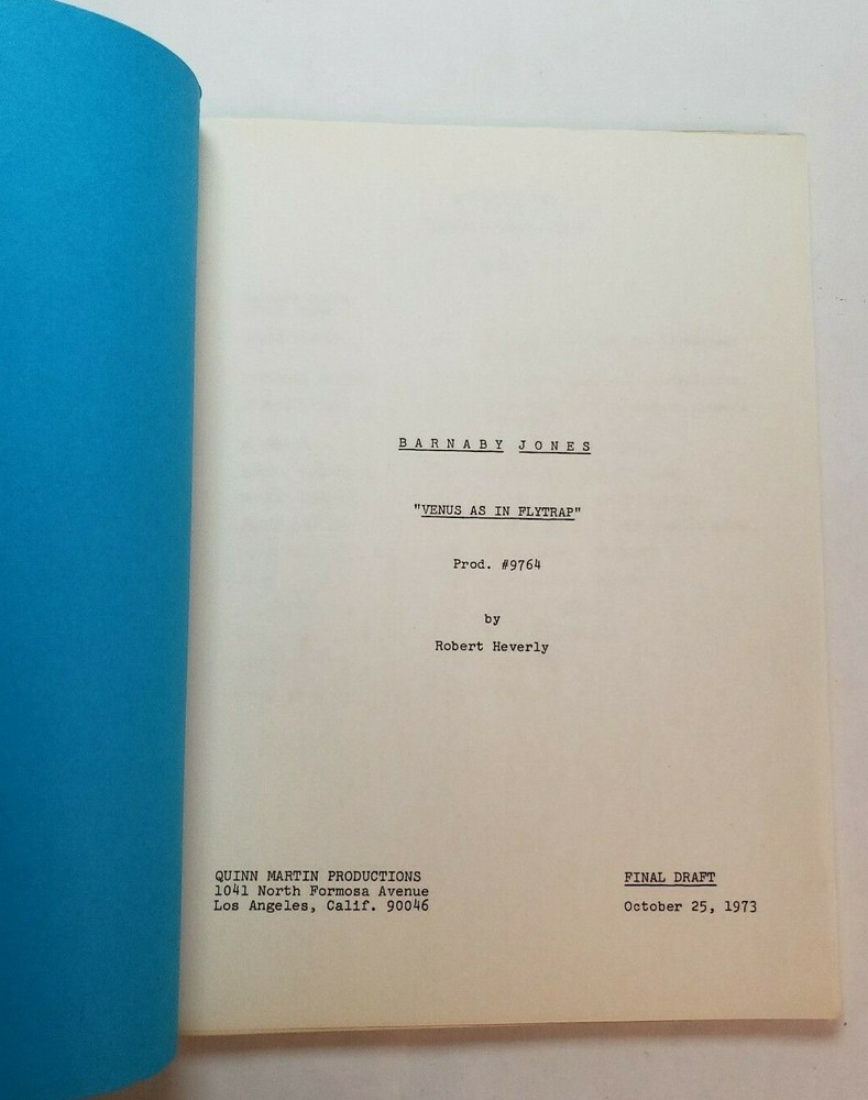 BARNABY JONES / Robert Heverly 1973 TV Script, Jack Ging "Venus as in Flytrap"