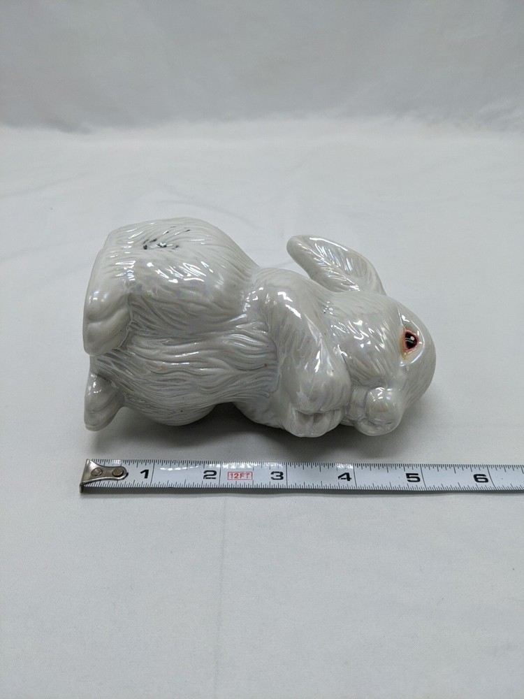 White Ceramic Easter Bunny Figure 5"