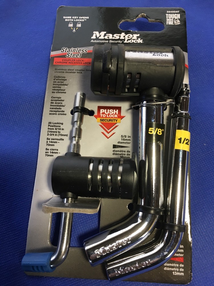 Master Lock 2848DAT 1/2" Coupler & 5/8" Receiver SS Lock FAST SHIPPING ⚡️