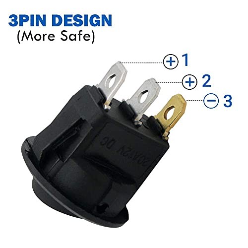 12pcs 12V Lighted Round Rocker Switch Toggle Switch LED SPST On-Off Switch Red