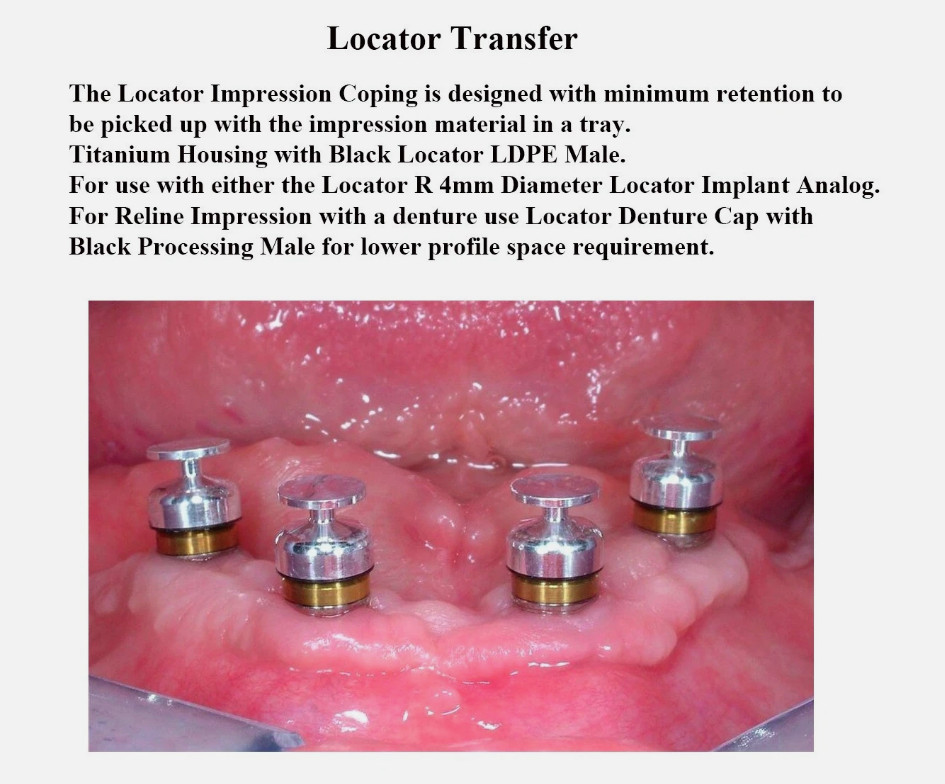 Dental Closed tray locator impression coping W/Black Processing Insert fit ZEST