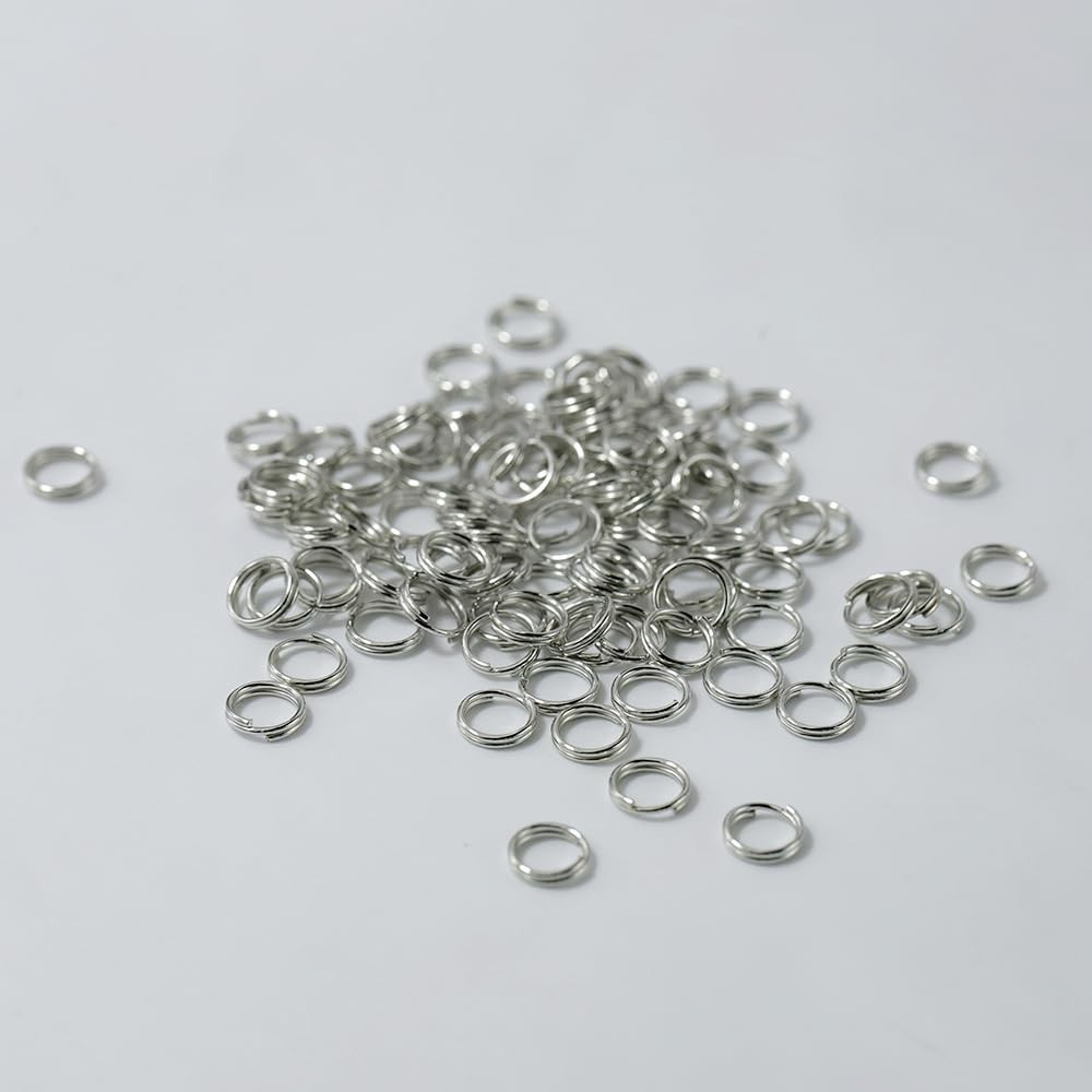 100Pcs Small Key Rings Mini Keyring Split for Steel color