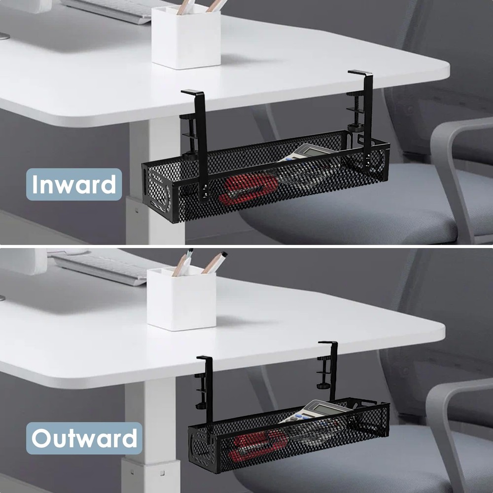 Under Desk Cable Management Tray, 15.3'' (1 Pack), Black