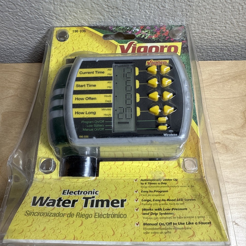 Vigoro Electronic Water Timer 196 036 Programmable Low Pressure Drip Systems NEW
