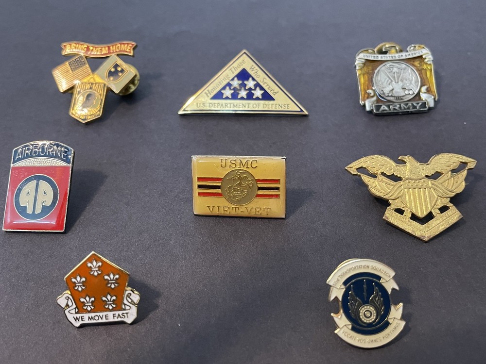8 Military Pins or Badges