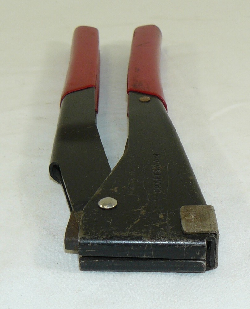 Vintage Sears Craftsman Rivet Setting Hand Tool With Red Grip Handle