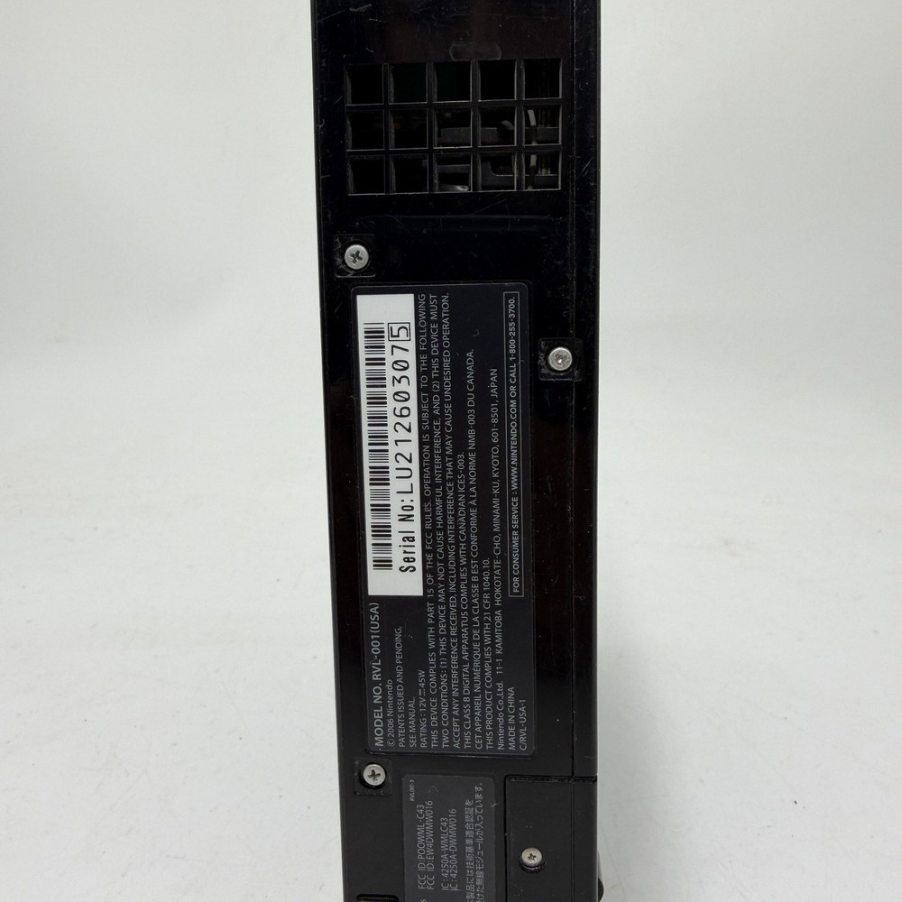 Nintendo Wii Black RVL-001 Bundle Tested Remote Wheel Pro Controller Gamecube