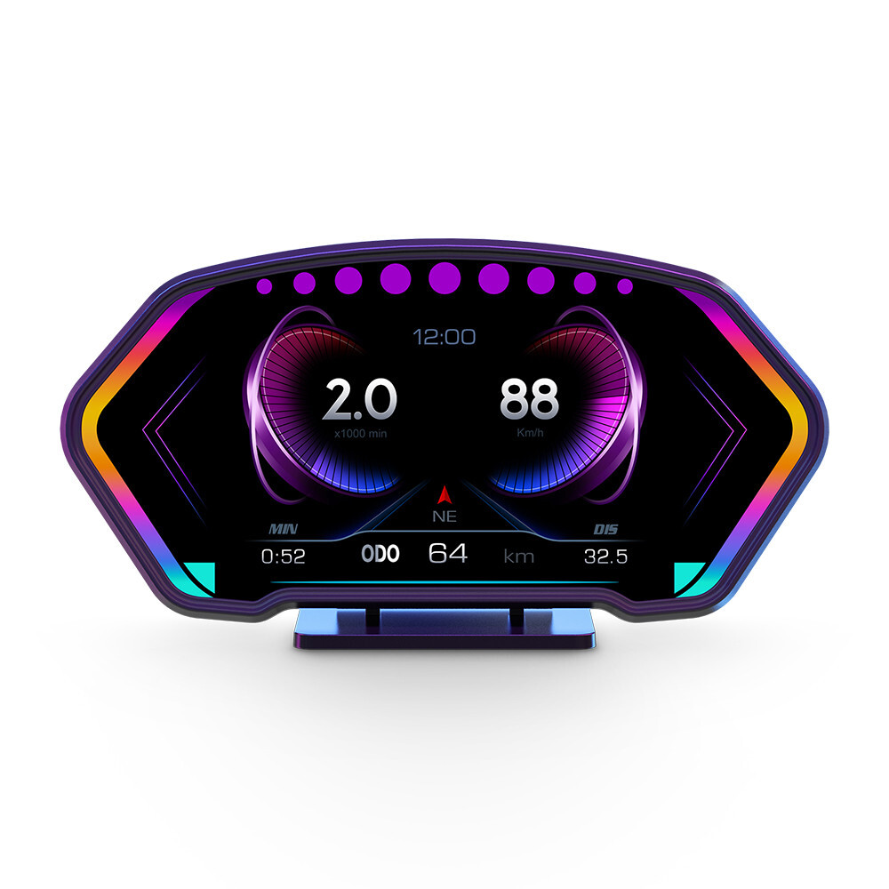 Car Head Up Display OBD GPS Gauge Multi-Function Dashboard Digital Speedometer