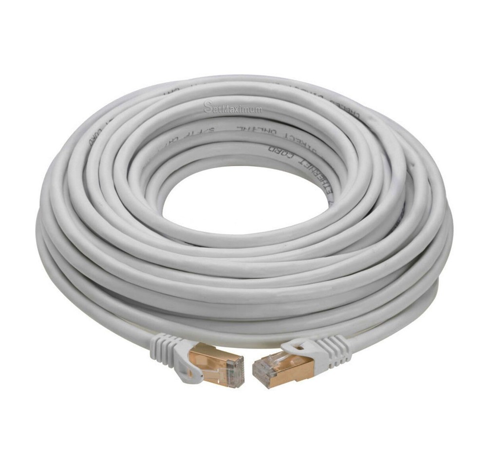 Cat7 S/FTP Ethernet Patch Cord High Speed LAN Network Cable Gray 25ft -200ft LOT