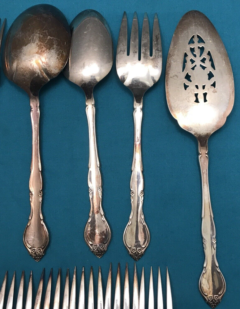 20 Pc AFFECTION Silverplated FORKS + SERVING Community Casserole Cold Meat Pie