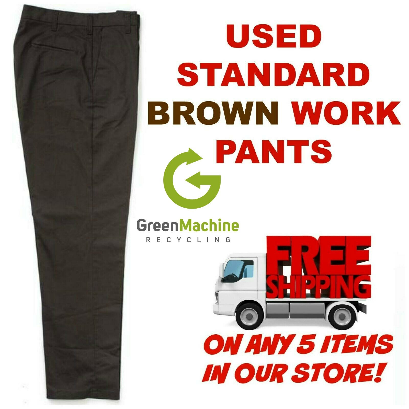 Used Uniform Work Pants Cintas Redkap Unifirst G&K Dickies and others BROWN