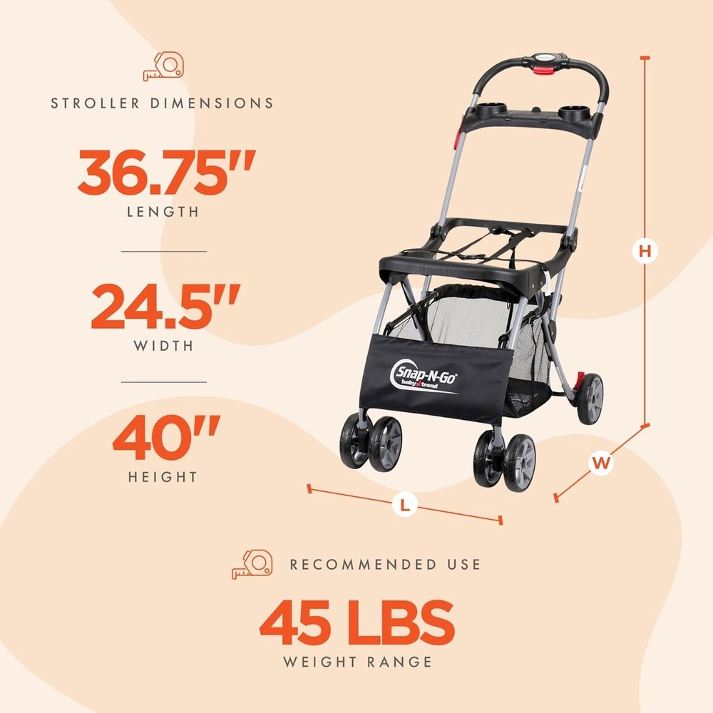 Lightweight Snap-N-Go Stroller: Universal Car Seat Compatible, Foldable Design